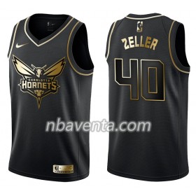 Camiseta Hombre Charlotte Hornets Cody Zeller 40 Nike Negro Golden Edition Swingman